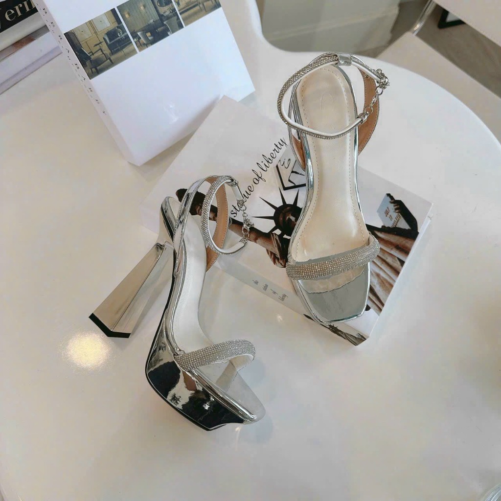 Giày Sandal mũi đúp cao 13P dây đá sang chảnh form chuẩn đẹp siêu tôn chân Giày cao gót nữ MT Shoes