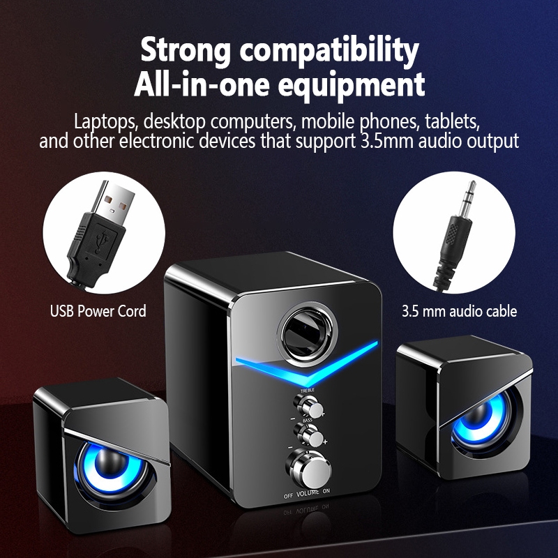 Loa Vi Tính Để Bàn MC D221 SUPER BASS Cực Đã,Loa Máy Tính Có LED Cao Cấp Cho PC, Laptop, Điện Thoại ICHECO L03