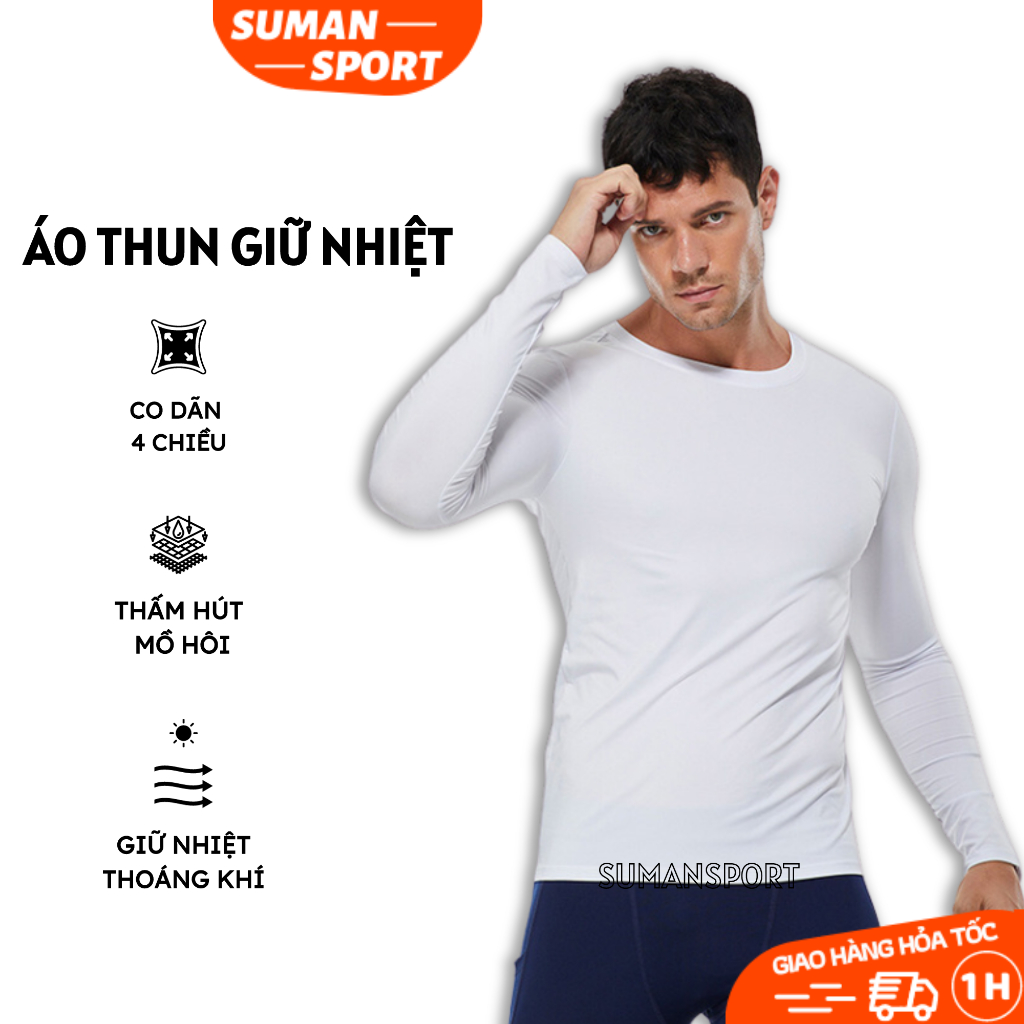 Áo giữ nhiệt thun nam dài tay co giãn áo body nam bóng đá thun tay dài thể thao màu sắc trẻ trung năng động