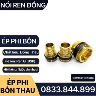 Nối Bồn Đồng Thau, Ốc Bồn Đồng, Ốc Téc Phi Bồn Thau 21 27 34 42mm