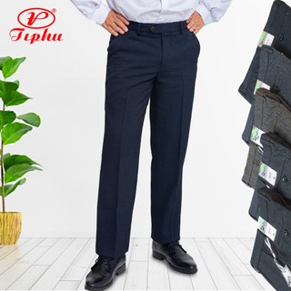 Quần tây âu nam Amazing, vân chìm, phong cách công sở trung niên, ống suông, không ly