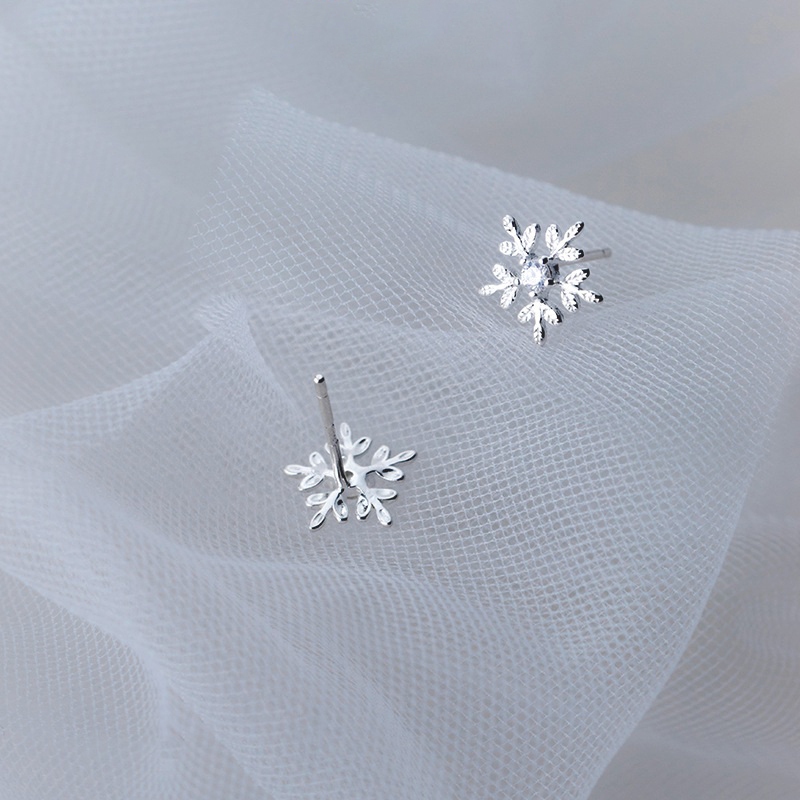 Bông tai bạc nữ 925 hình bông tuyết phong cách Hàn Quốc nhẹ nhàng nữ tính xinh xắn - B2419 - Bảo Ngọc Jewelry