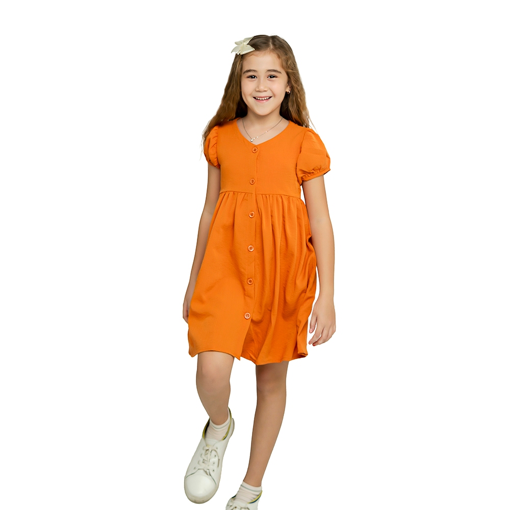 Váy bé gái ngắn tay vải đũi 14-34 kg - MEEJENA - 2029