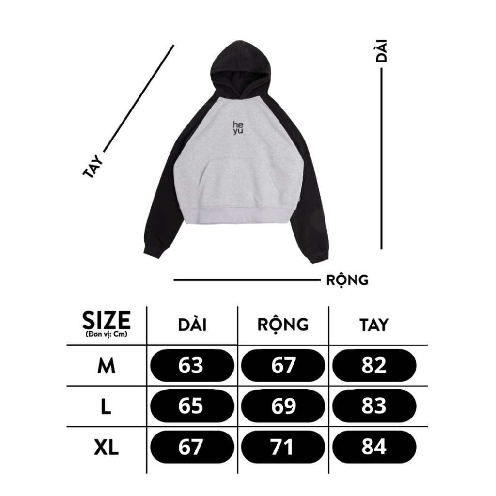 Áo khoác HYS BASIC LOGO RAGLAN HOODIE
