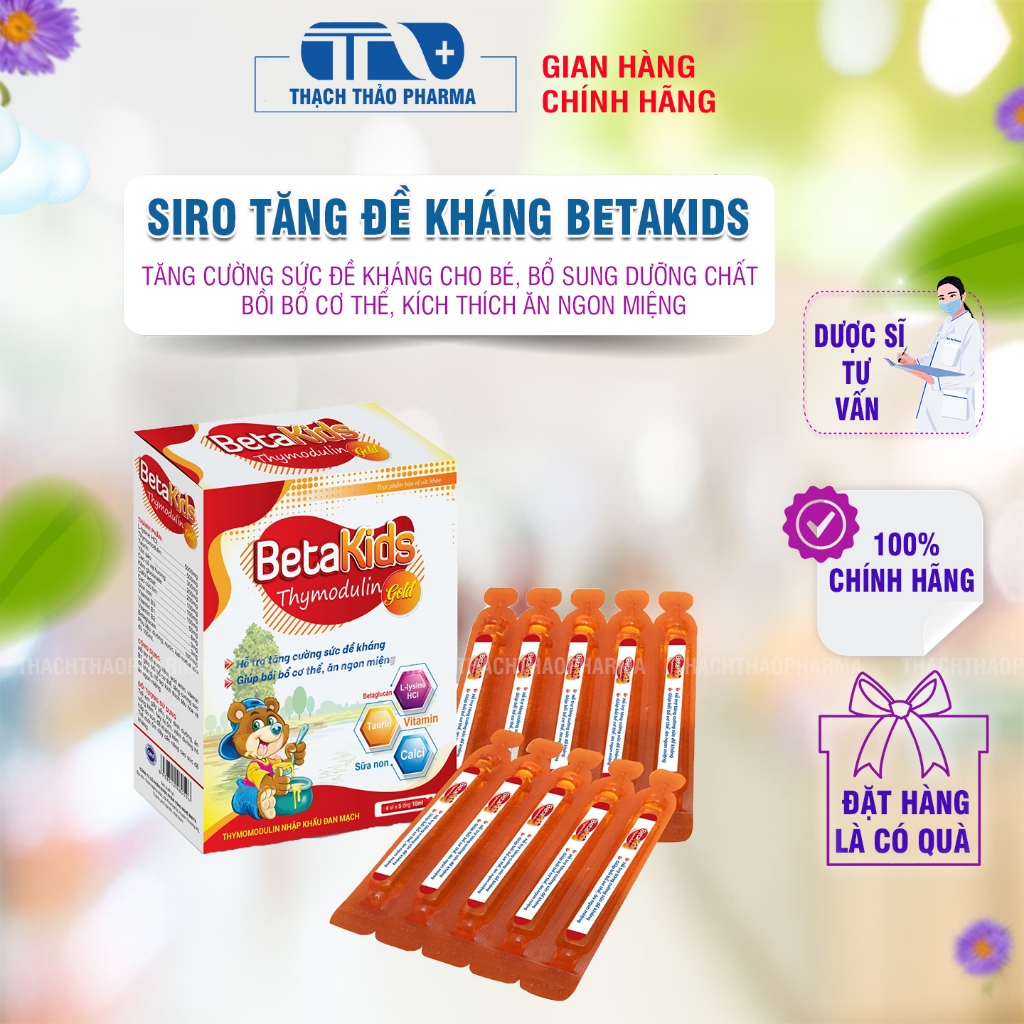 SIRO TĂNG ĐỀ KHÁNG, KÍCH THÍCH ĂN NGON CHO BÉ BETAKIDS- HỘP 20 ỐNG