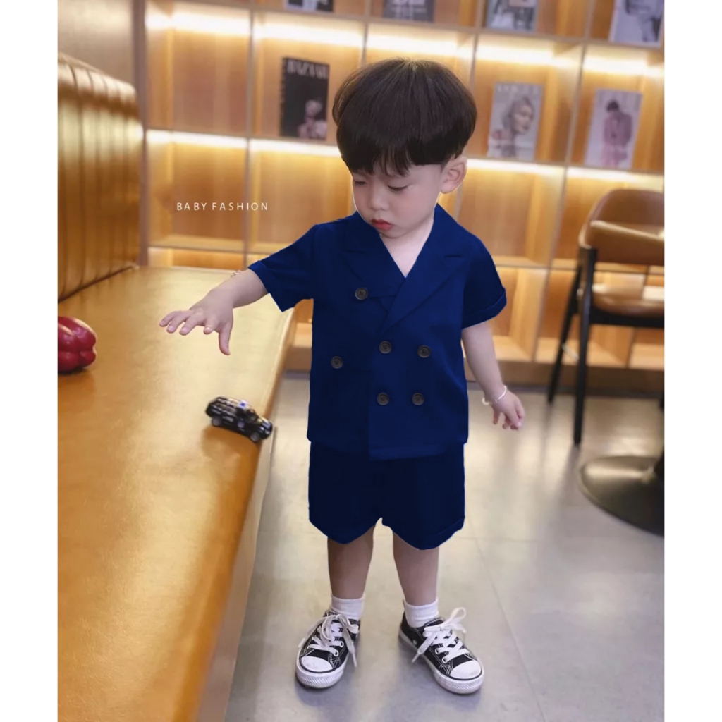 Bộ Vest Ghile Bé Trai Công Tử Bạc Liêu Sang Chảnh  - Xanh Navy