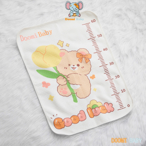Lót Chống Thấm 4 Mùa Cho Bé Hàng Chính Hãng Doomi Baby 4 Lớp Kích Thước 70*50cm - HT652