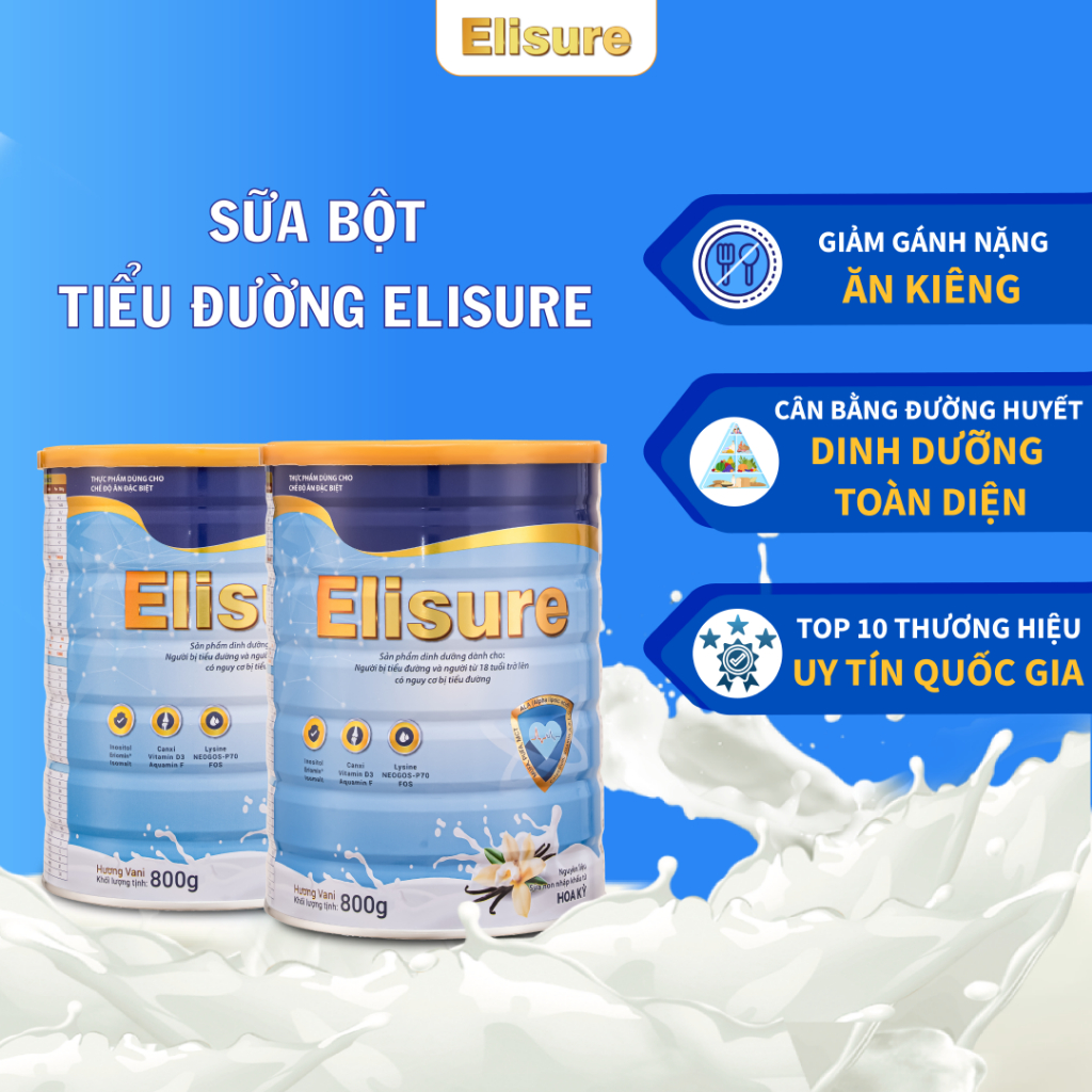 Sữa Bột Tiểu Đường Elisure - Sữa Chuyên Biệt Cho Người Bị Tiểu Đường Giúp