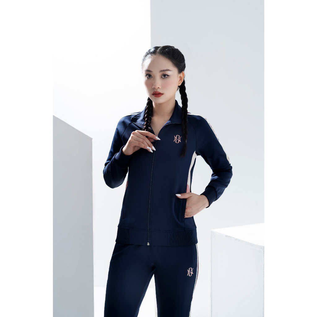 Bộ đồ nỉ umi nữ GUNO 23DBNU02 sọc tay nhỏ, set thể thao thu đông thời trang hàng thethao.vnxk BTWG1