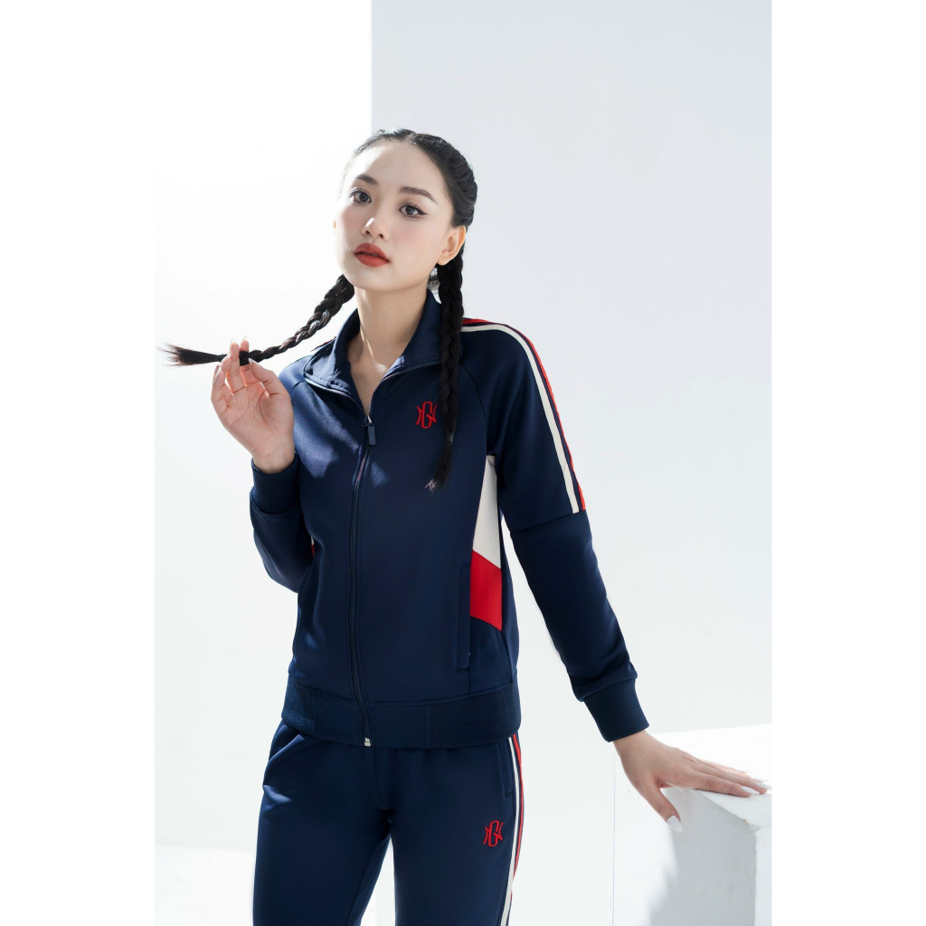 Bộ đồ nỉ umi nữ GUNO 23DBNU02 sọc tay nhỏ, set thể thao thu đông thời trang hàng thethao.vnxk BTWG1