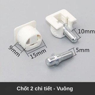 Ốc cam liên kết gỗ loại ngắn,chốt đỡ kệ cài âm,chốt hãm đợt 2 chi tiết màu trắng