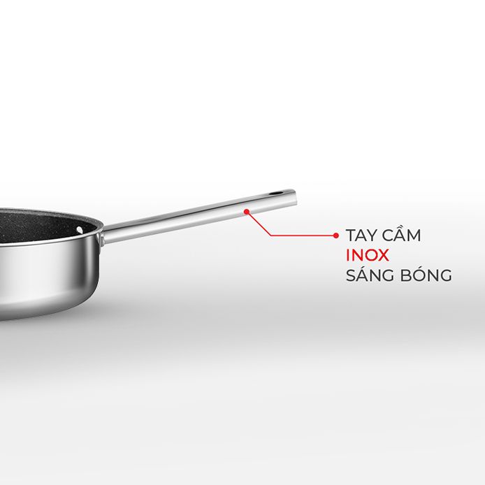 Chảo Inox 2 lớp cao cấp đáy liền Trimax XS EL 3753 size 24cm 26cm 28cm chính hãng Elmich