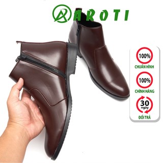 Giày chelsea boots nam, cổ khóa, đế khâu chắc chắn-cb521 NÂU NHÁM