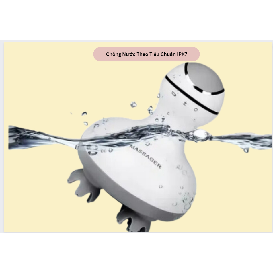 Máy mát xa da đầu với 4 đầu mát xa thay thế Máy gãi đầu di động với các nút nhào khăn Máy massage đầu cổ đa năng