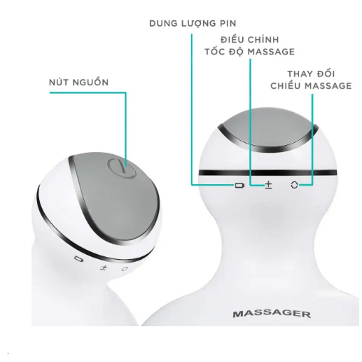 Máy mát xa da đầu với 4 đầu mát xa thay thế Máy gãi đầu di động với các nút nhào khăn Máy massage đầu cổ đa năng