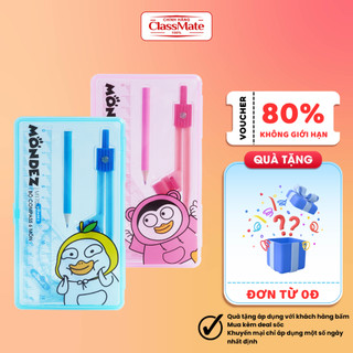Bộ dụng cụ học tập 6 món MONDEZ Compa, Eke, Thước đo độ dụng cụ vẽ hình học đa năng dành cho học sinh M17032
