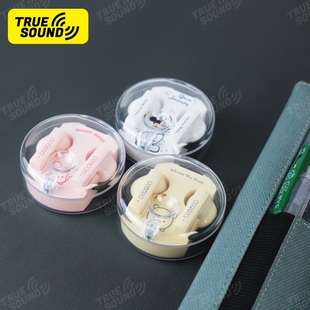 Tai nghe Bluetooth DISNEY TWS LK11 5.3V. Thiết kế ngộ nghĩnh; Kích hoạt HD call khi nhận cuộc gọi. Chuẩn chống nước IPX4