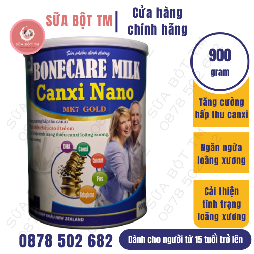 [Hộp 900gr] Sữa Bột Tăng Chiều Cao Bonecare Milk Canxi Nano Gold-Tăng Cường Hấp Thu Canxi, Phát Triển Chiều Cao Ở Trẻ Em