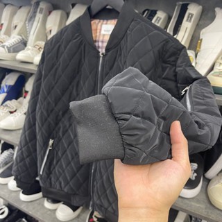 Áo khoác phao nam BBR nhung lì trần bông quả trám túi khoá zip tay thêu logo cao su sọc be mặt trong hot trend 2023