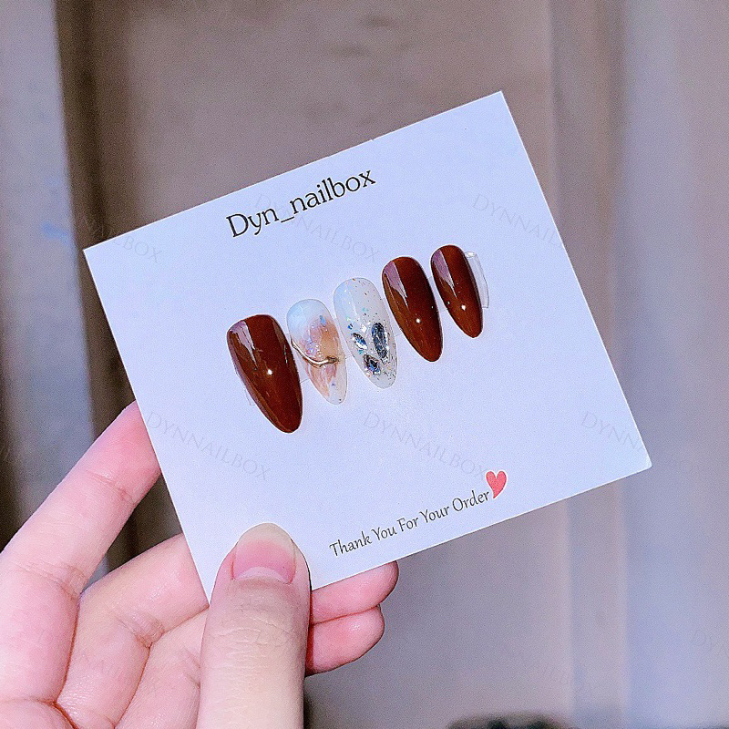 Nailbox móng tay giả ảnh thật mẫu nâu 101