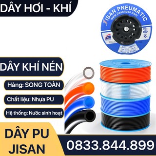 Dây Hơi PU JISAN, Dây Hơi Khí Nén PU JISAN Hàn Quốc Phi 4 6 8 10 12mm - Giá 1 Mét Màu XANH
