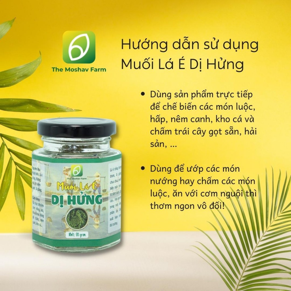 Muối lá é dị hửng G01 chấm gà, hải sản, các món luộc, hấp, nêm canh, kho trái cây thơm cay ngon miệng 90gr