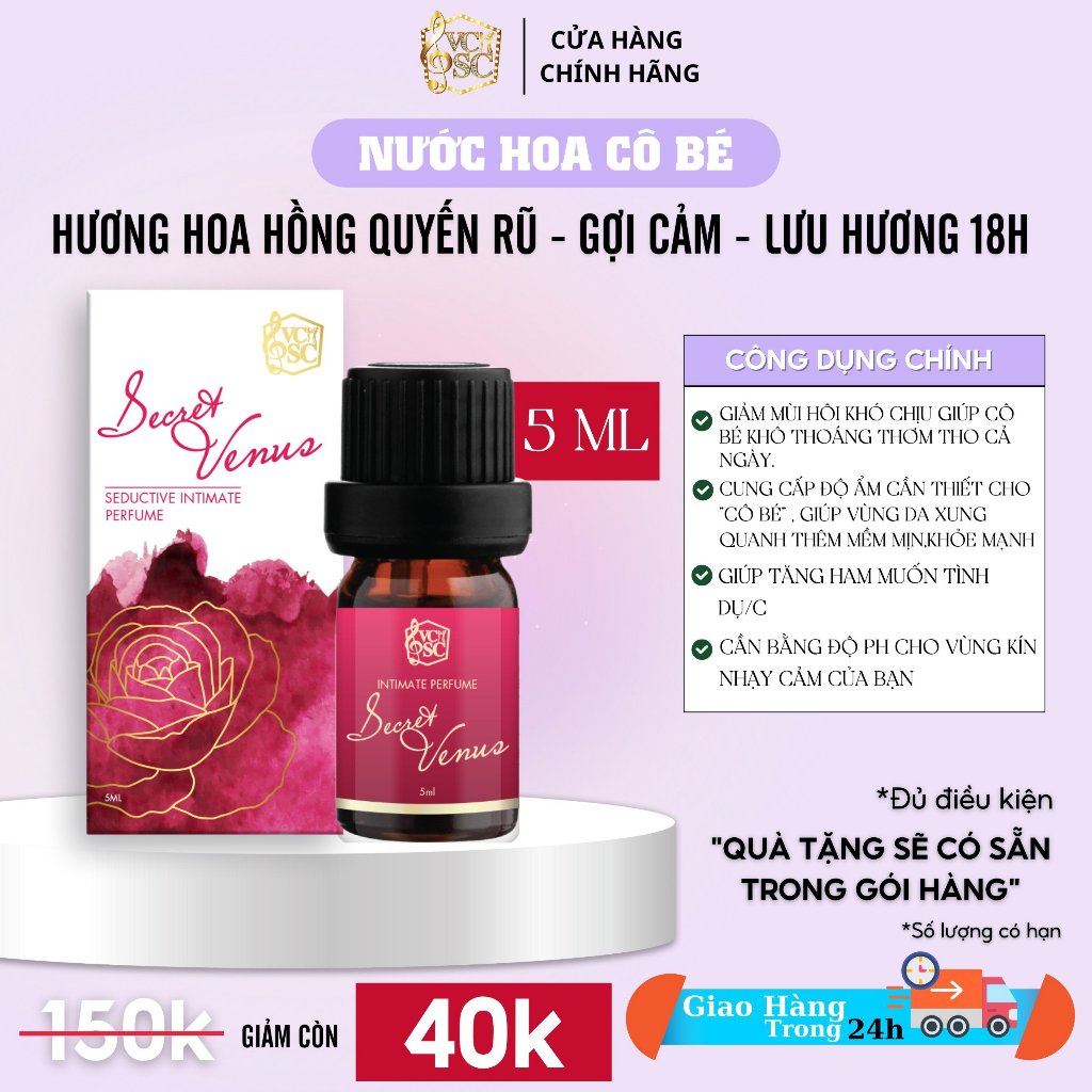 Nước Hoa Vùng Kín VCSC - Hương Thơm Dịu Nhẹ, Quyến Rũ 5ml
