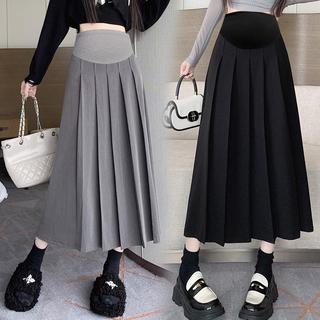 Chân VÁY BẦU có chun chỉnh bụng thiết kế thời trang DÁNG DÀI chất RUBY HÀN mềm mại xếp ly sang chảnh CV1