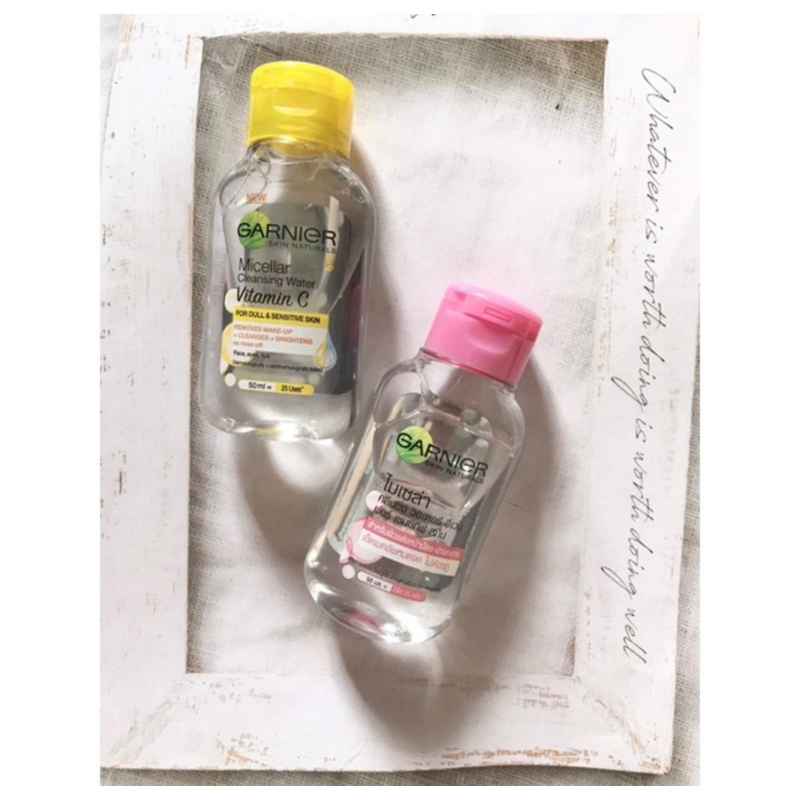 Nước tẩy trang Garnier chai hổng 50ml và chai xanh 125ml