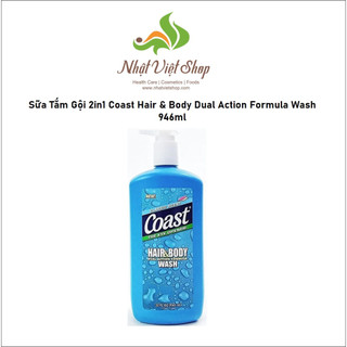 Sữa tắm gội 2in1 coast hair & body dual action formula wash 946ml