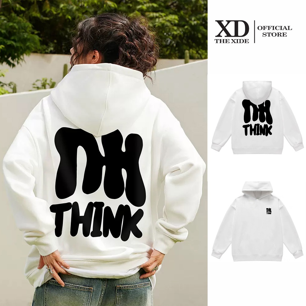 Áo Hoodie nỉ The Xide in hình chữ TH Think form unisex nam nữ chất nỉ bông dày dặn
