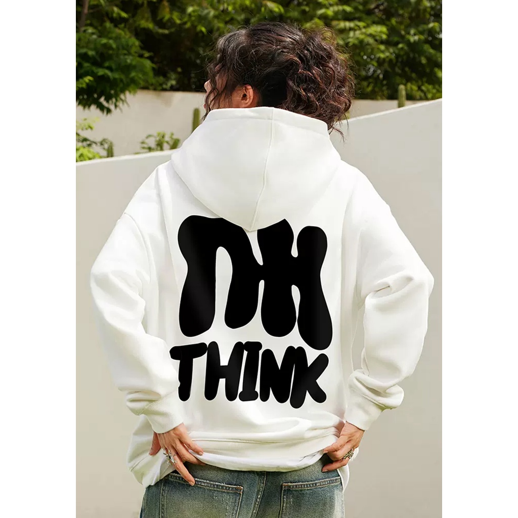 Áo Hoodie nỉ The Xide in hình chữ TH Think form unisex nam nữ chất nỉ bông dày dặn