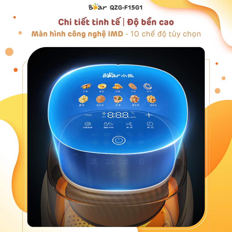 Nồi Chiên Không Dầu 6L Bear QZG-F15G1 - Bảo hành 12 tháng