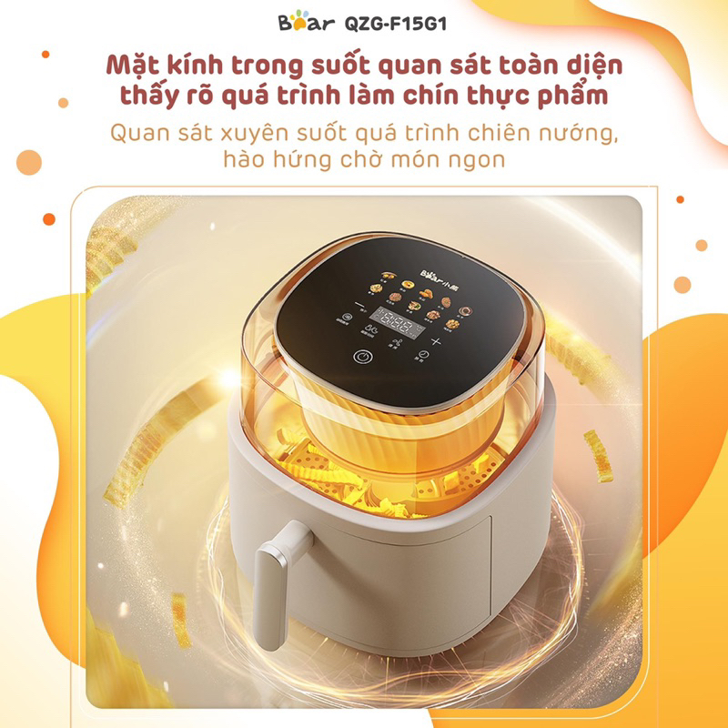 Nồi Chiên Không Dầu 6L Bear QZG-F15G1 - Bảo hành 12 tháng