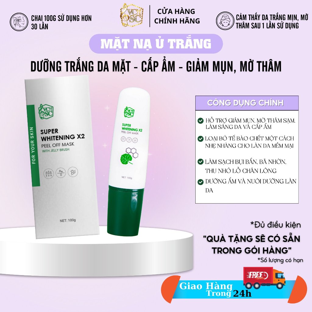 Mặt Nạ Ủ Trắng VCSC - Giảm mụn, mờ thâm sạm, làm sáng da
