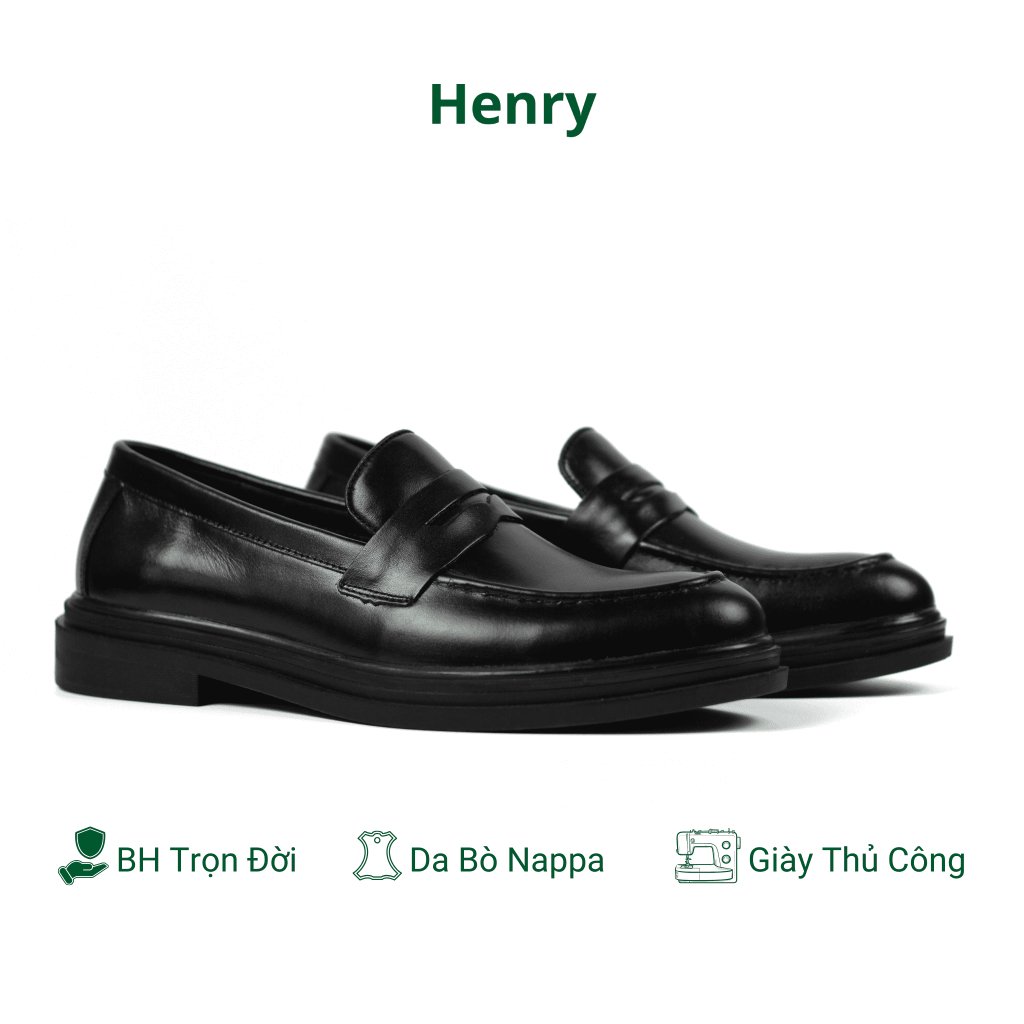 Giày lười nam AN giày tây Loafer công sở trẻ trung bằng da thật chính hãng có độn đế thích hợp quần âu đi làm đi chơi