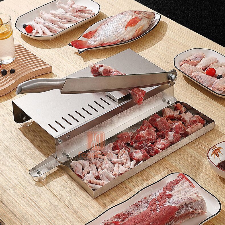 Dao Thái Thịt Dao Chặt Gà Cắt Xương Inox 304 Đa Năng, Máy Thái Thịt Đông Lạnh Sắc Bén Cắt Thịt Lớp Mỏng Dễ Dàng MKS069