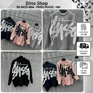 Áo Len Nam Nữ Stussy Chất Len Dệt Cao Cấp - Áo Len Sweater Họa Tiết Chữ Phong Cách Hàn Quốc Unisex Siêu Đẹp