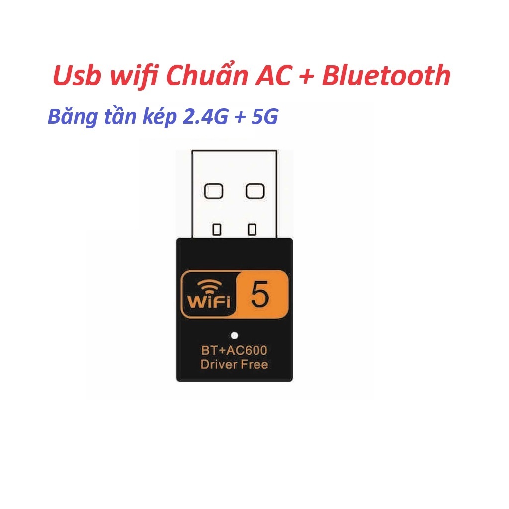 Usb thu wifi Pix Link chuẩn AC +bluetooth cao cấp kết nối cho máy tính