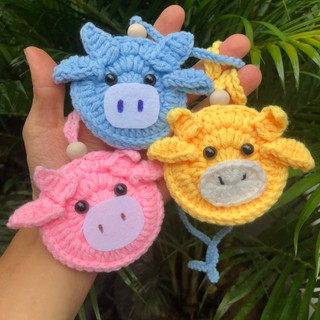 Túi tỏi, túi đựng tỏi con trâu handmade len cho bé tránh vía