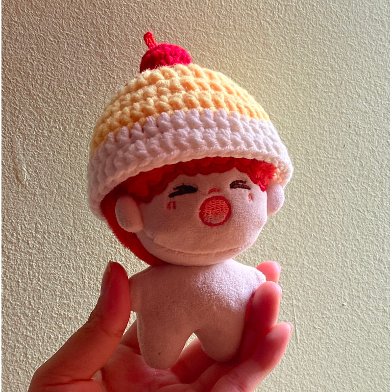 Mũ bánh flan cho doll 10cm