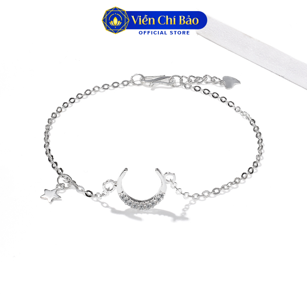 Lắc tay bạc nữ hình trăng sao chất liệu bạc S925 - Viễn Chí Bảo L400036