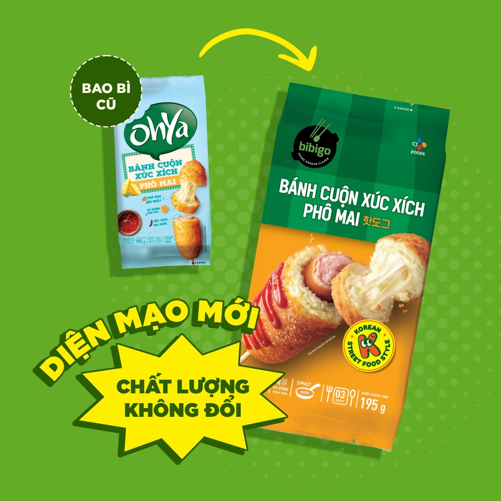 Bánh cuộn xúc xích phô mai Bibigo  - gói 195g