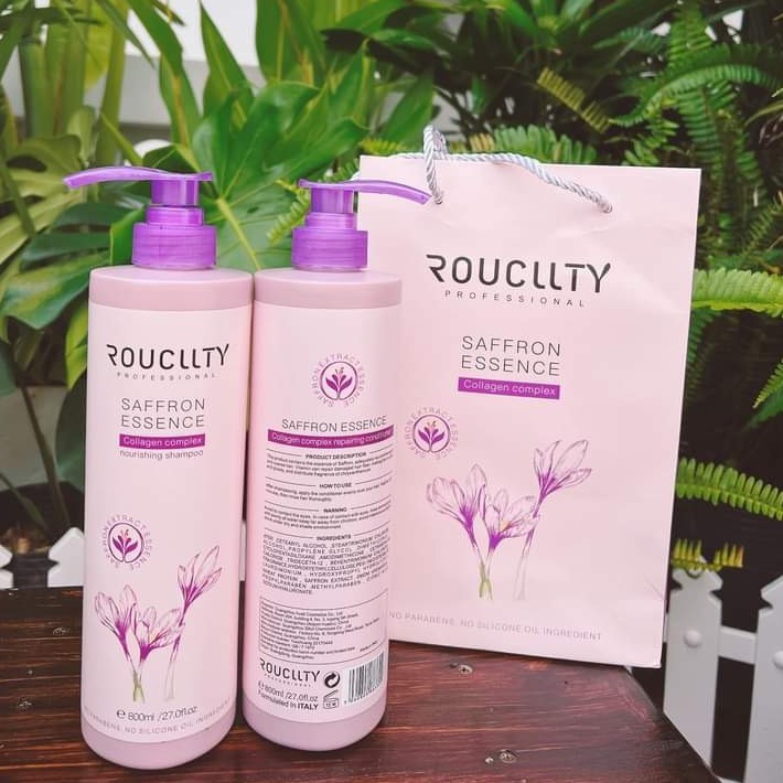 Dầu Gội Thảo Dược ROUCLLTY Saffron Essence Nhụy Hoa Nghệ Tây Phục Hồi Tóc Hư Tổn, Giảm Rụng