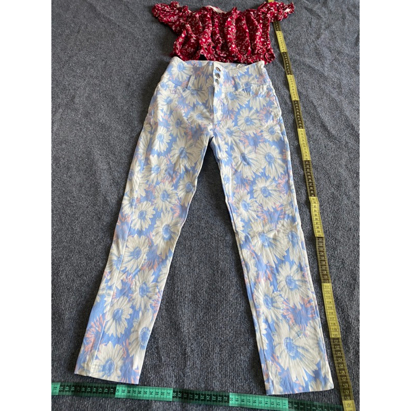 Set áo crotop và quần cạp cao co giãn >57kg