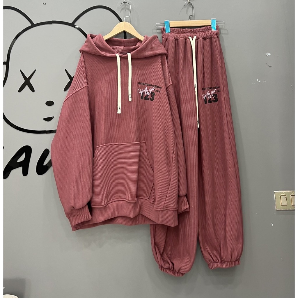 Sét bộ quần áo hoodie 123