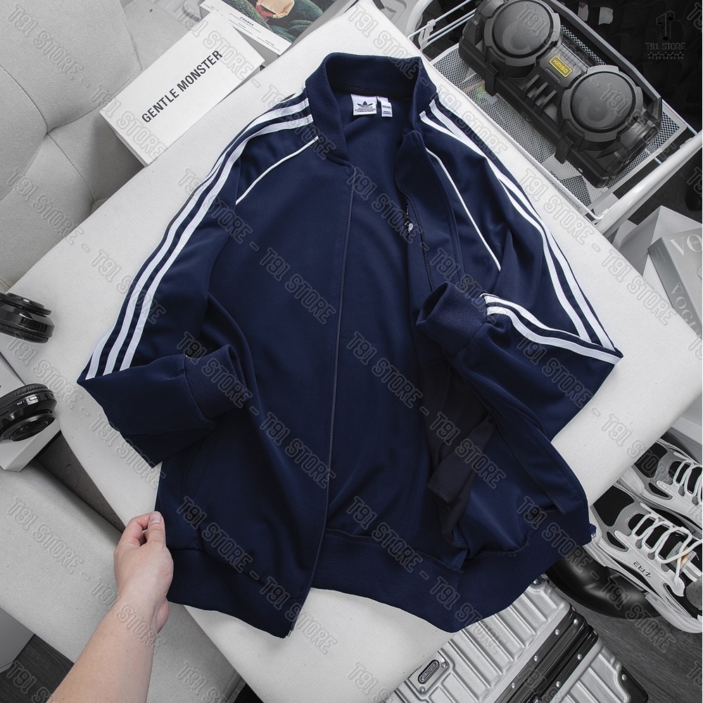 Áo Khoác Adidas Thể Thao Chất Thun Dày Dặn Chống Gió - Áo Bomber Nam Nữ 3 Sọc Hình Thêu Cao Cấp