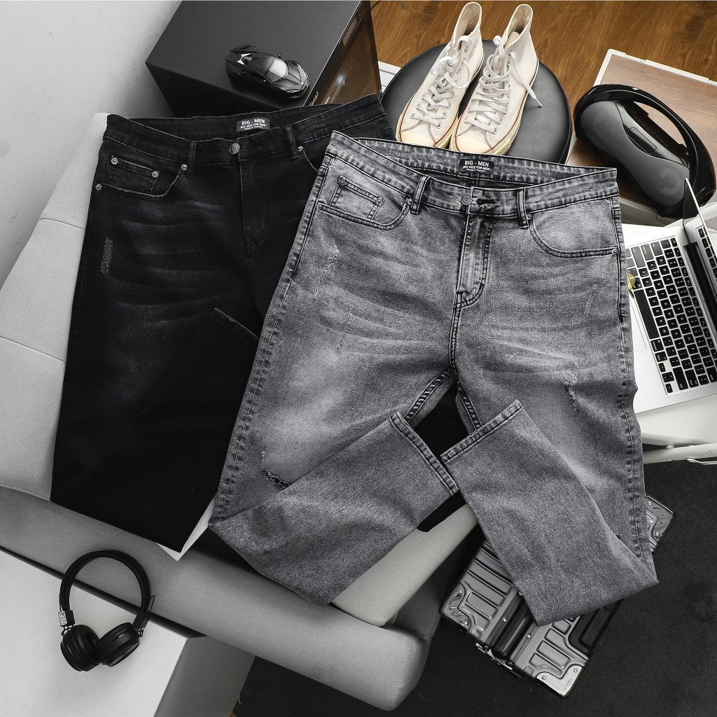 Quần jean dài co giãn phong cách thời trang cỡ đại bigsize nam 80-130kg