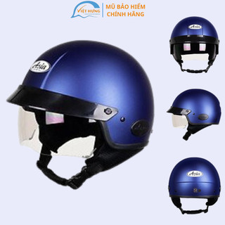 Mũ bảo hiểm 3/4 đầu kính dấu - asia mt139 - xanh than nhám - vòng đầu 57-59cm - bảo hành 12 tháng
