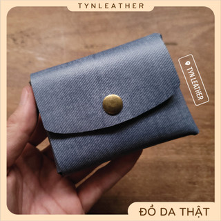 Ví mini da bò thật, Ví mini nam nữ, Ví da handmade, đặt biệt không may